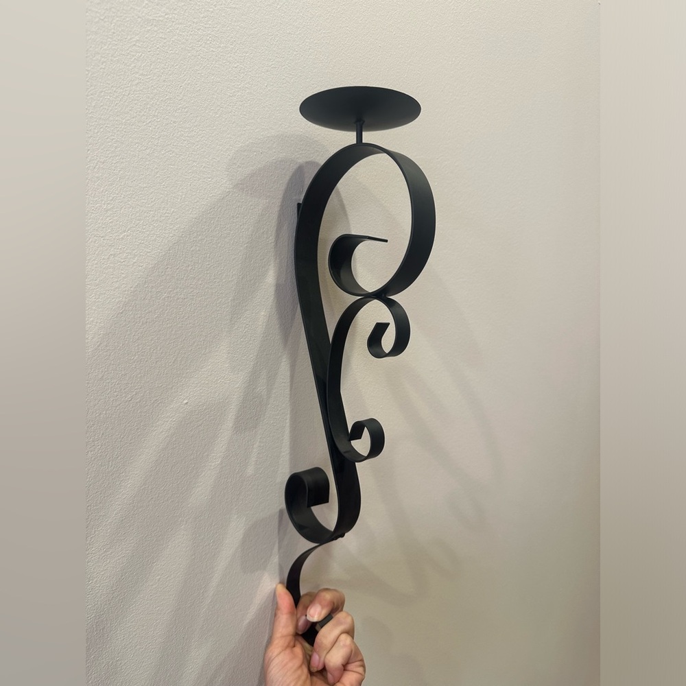 set of 6 black wall mounted candle sconces
